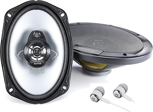 Kenwood KFC-6966S 800W Max 6" x 9" 3-Way 4 ohms impedance Car Stereo Coaxial Speakers Pair