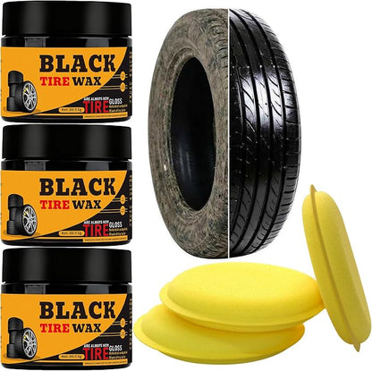 XIRUJNFD 80g Premium Tire Coating & Trim Restorer, Restores Deep Black Shine on Rubber, Tire Shine Polishing Paste with Sponge, Long-Lasting Coating Protection for Car, Truck, Motorcycle, RV (3)
