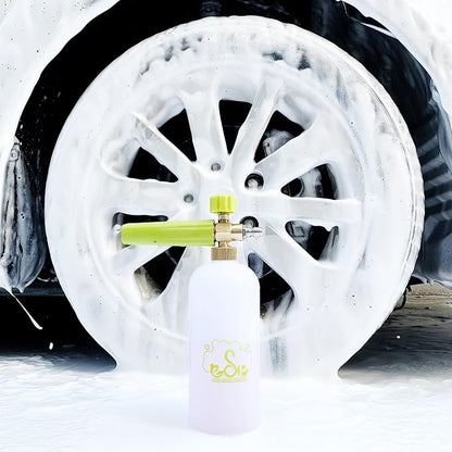 ESP Foam Cannon Snow Foam Lance Pressure Power Jet Washer Quick Release Adjustable Nozzle with 1 Liter Bottle Washing Mitts 1 Towel