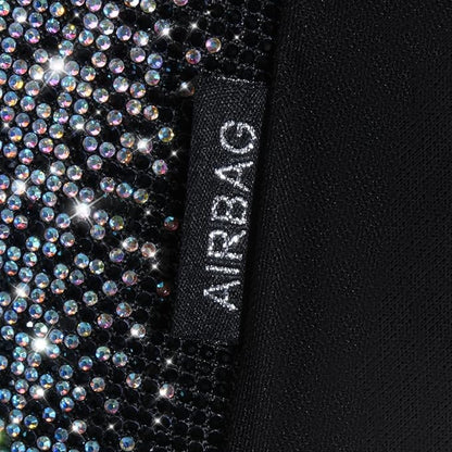 CAR PASS Bling Diamond Leather Car Seat Covers for 2 Front Interior Sets, Waterproof Shining Glitter Sparkly Crystal Universal Armrest Automotive Truck SUV Cute Women Girl, Black Multicolor Rhinestone