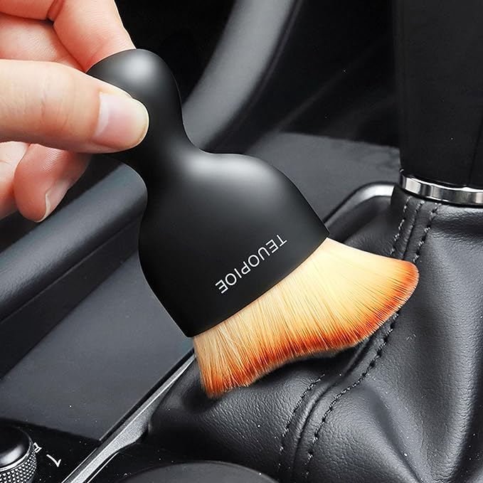 Car Interior Cleaning Brush, Car Duster Interior,Car Detailing Brush Dusting Brush,Car Interior Cleaning Tool, Auto Soft Hair Car Brush,Auto Interior Dust Brush for Air Vents(Brown)