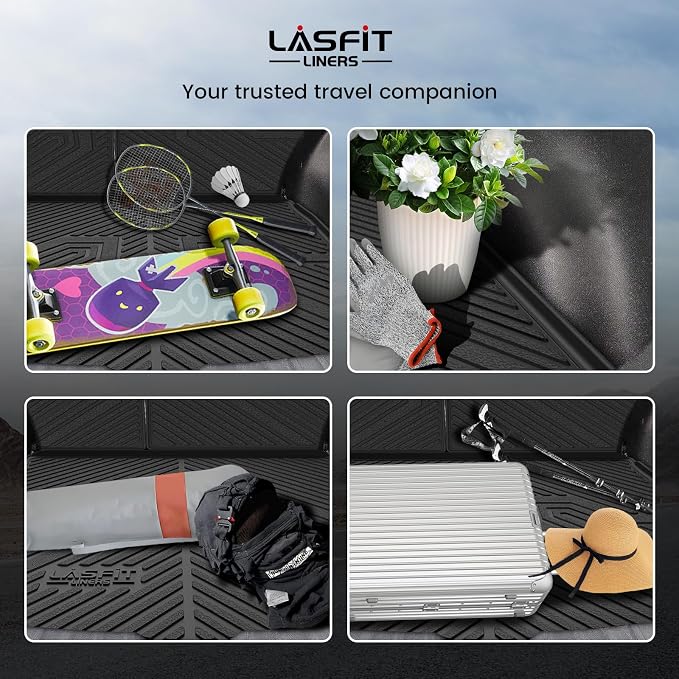 LASFIT Cargo Mat with Backrest Mat for Toyota Corolla Cross Hybrid 2026 2025 2024 2023 2022, All Weather TPE Custom Fit Trunk Mat Trunk Liner Trunk Tray Cargo Liner Cargo Tray with Seatback Cover