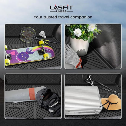 LASFIT Cargo Mat with Backrest Mat for Toyota Corolla Cross Hybrid 2026 2025 2024 2023 2022, All Weather TPE Custom Fit Trunk Mat Trunk Liner Trunk Tray Cargo Liner Cargo Tray with Seatback Cover