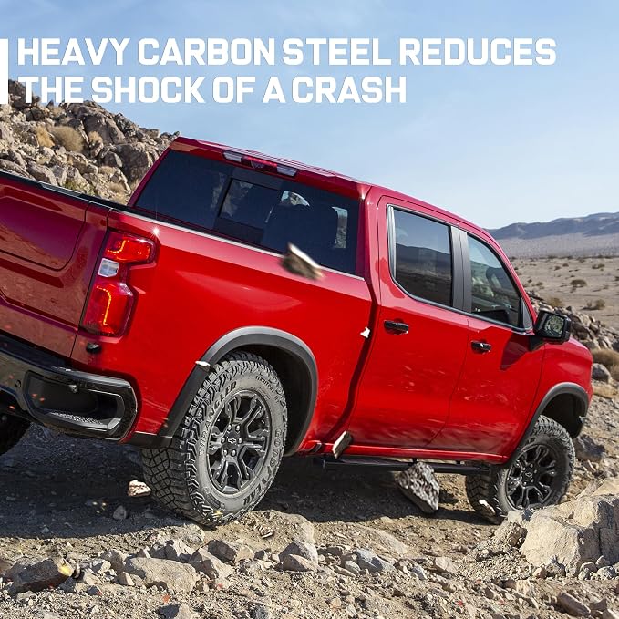 COMNOVA 6 Inch Running Boards Compatible with 2022-2026 Toyota Tundra Crewmax Cab. Tundra Heavy Duty Carbon Steel Black Nerf Bars Truck Side Steps Rock Sliders.