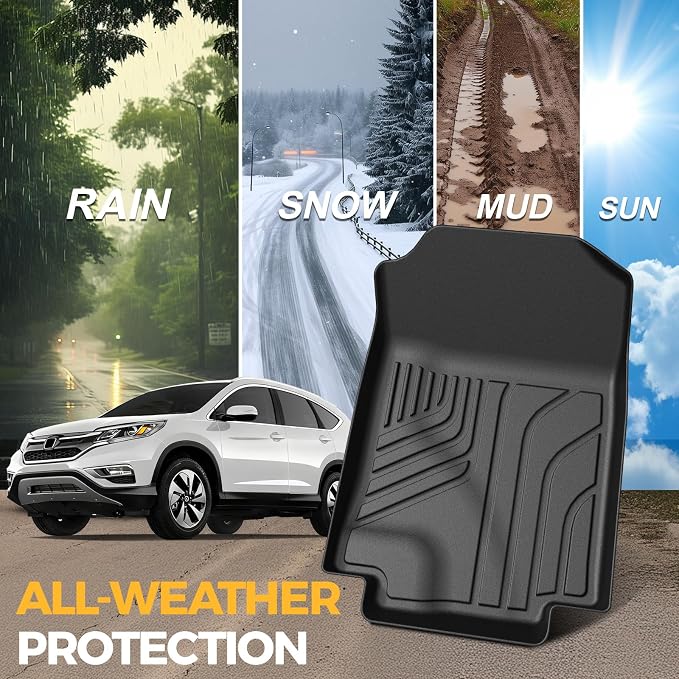 Floor Mats for Honda CRV 2012-2016, All Weather Floor Mats Trunk Cargo Liner with Backrest Protectors Accessories, Full Coverage Set (Not fit Touring/EX-L)