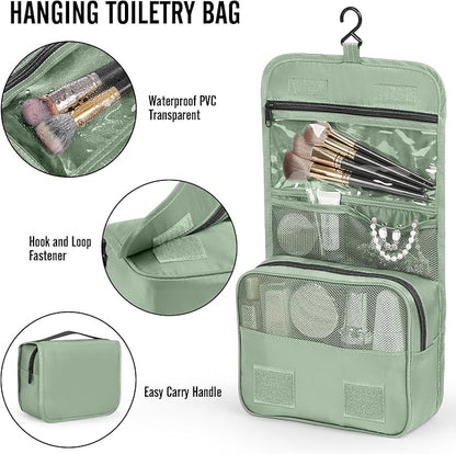 Veken 10 Set Packing Cubes for Travel Essentials,Anti-Wrinkle Buckled Suitcase Organizer for Shoe & Toiletry Bag,Carry On Luggage Bag with 99+ Count Mesh Holes for Airplane & College Dorm Accessories