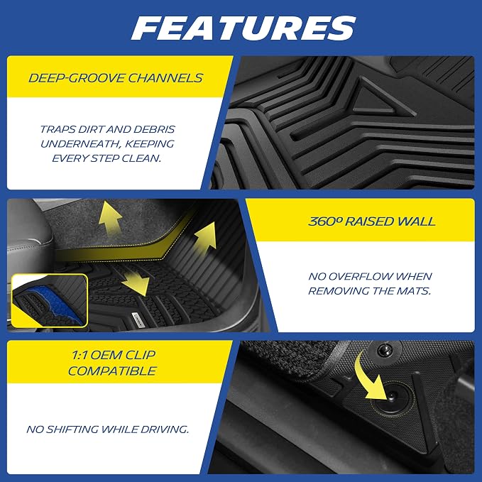 Michelin Vehicle Mats, All-Weather TPE Custom Fit Liner for 2019-2025 Toyota RAV4 Gas, Not Fit Hybrid or 2026, Elite
