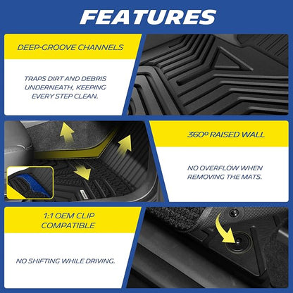 Michelin Vehicle Mats, All-Weather TPE Custom Fit Liner for 2019-2025 Toyota RAV4 Gas, Not Fit Hybrid or 2026, Elite