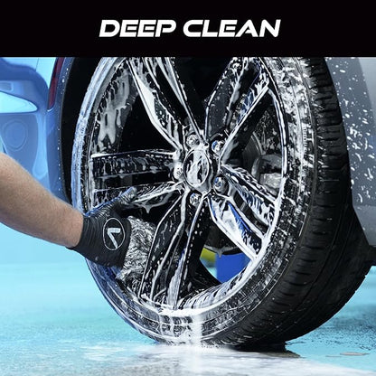 VIKING Wheel Cleaner Mitts for Car, Microfiber Wheel Cleaner for Car Detailing and Rims, Black and White, 5.5 Inch x 4.4 Inch, 2 Pack