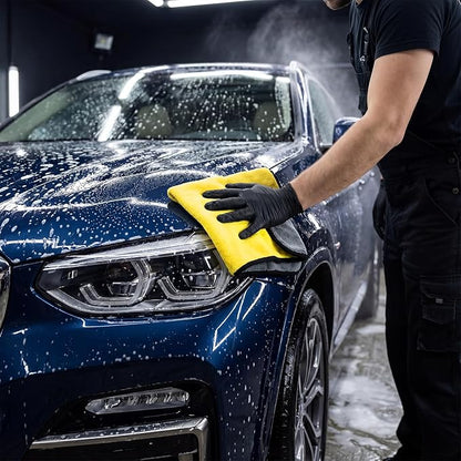 Tallew 80 Pcs Microfiber Towels:16"x16" Microfiber Drying Towels Bulk Micro Fiber Car Cleaning Cloth for Cars Drying Washing Polishing Office Windows Cleaning Household Supplies (Gray,Yellow)