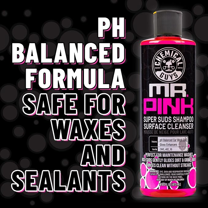 Chemical Guys Mr. Pink Car Wash Soap - 64 oz Super Suds Foaming Car Wash Soap for Cannon, Blaster, or Bucket Washing - pH Balanced, Safe on Wax, Sealant, Ceramic, and Clear Coat Finishes (Pack of 4)