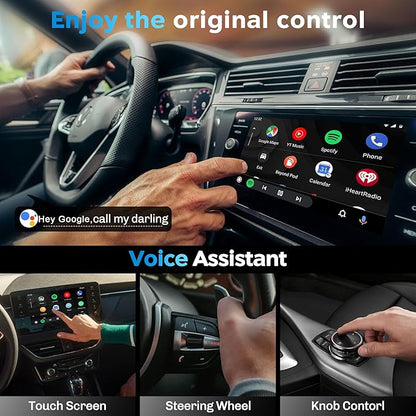 MMB Wireless Android Auto Adapter, 5.8GHZ WiFi, 5.3 Bluetooth, 3-5s Auto Connect, USB-C/USB-A/,Stable Control & No Delay, Compatible with Android 10+ Supports Car Original Control