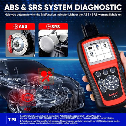 Autel AutoLink AL619 OBD2 Scanner | 2026 ABS/SRS/CAN Diagnostic Tool | Read/Erase Codes, Check Engine Light, OBDII Live Data & DTC Library | Upgrade for AL519, ML519, ML619 (Vehicle-Specific)