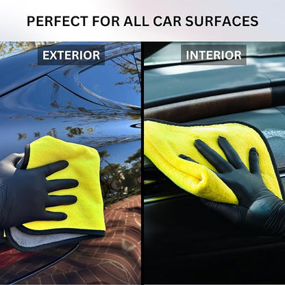 The Pro Stuff® Car Detailing Microfiber Towels - 600 GSM Thick Plush Auto Towels | Super Soft Dual-Sided for Cleaning, Washing, Buffing | Tagless, Scratch-Free, Lint Free Cloth (16"x16") (3)