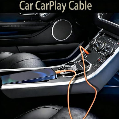 Orange iPhone 17/17E Car Carplay Cable for iPhone 17/16/15, 15/16/17 Pro Max 15 16 Plus Charging Cable, USB A to USB C Cord for iPad 10th Gen iPad Pro, Air 5th 4th Mini 6th Replacement Cord(3.3 FT)