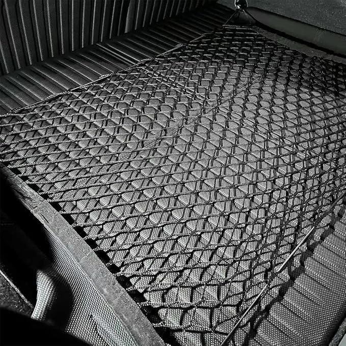 BestEvMod for Ioniq5 Cargo Mesh Net Accessories,Stretchable Trunk Organizer Cargo Net Elastic Mesh with Hooks Compatible with Hyundai Ioniq 5 2022-2026 Accessories