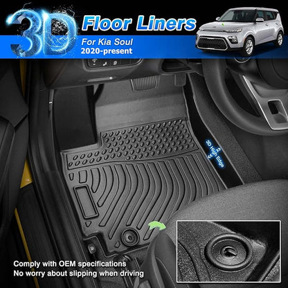 Floor Mats for Kia Soul 2020-2025 2026, All Weather Floor Liner for Soul Accessories Car Floor Mat Heavy Duty Waterproof