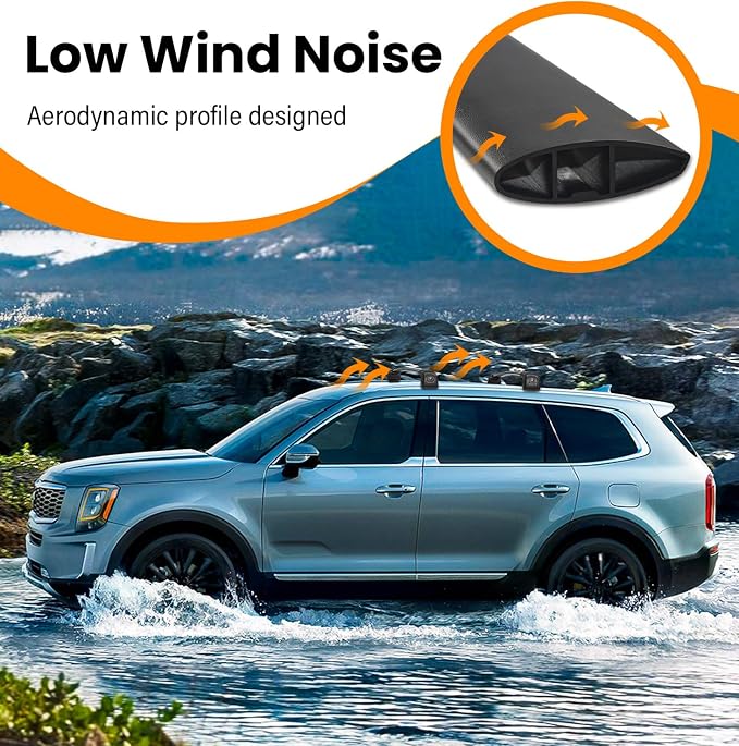 Roof Rack Cross Bars Fit for Kia Telluride 2019-2026 EX S SX SX-Prestige (Not for LX, X-Line, X-Pro), Aluminum Heavy Duty 300lbs Lockable Flush Roof Rails Crossbars for Rooftop Cargo Luggage