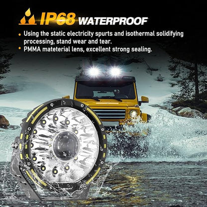 Auxbeam 7 Inch Round Offroad Light, 360-PRO Series 230W 33332LM LED Driving Light Bar Spot Flood Combo Pod Lights Auxiliary Spotlight Off Road Lights for Truck Jeep ATV, 2 Years Warranty