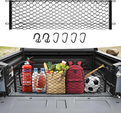 Canvcle Trunk Cargo Net for 2017-2026 Honda Ridgeline Accessories Envelope Style Mesh Trunk Net Organizer and Storage Stretchable Adjustable Elastic Nylon Rear Cargo Netting with Hooks