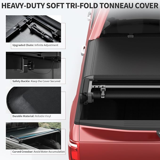 OEDRO Soft Quad Fold Tonneau Cover Truck Bed Covers Compatible with 2015-2026 Ford F-150 F150, Styleside 6.5ft Bed
