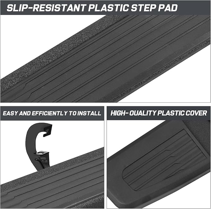 COMNOVA 6 Inch Running Boards Compatible with 19-26 Chevy Silverado 1500 Crew Cab, 20-26 Silverado/Sierra 2500HD 3500HD Crew Cab, Step Bar Running Board for Silverado, Including in 8 Brackets.
