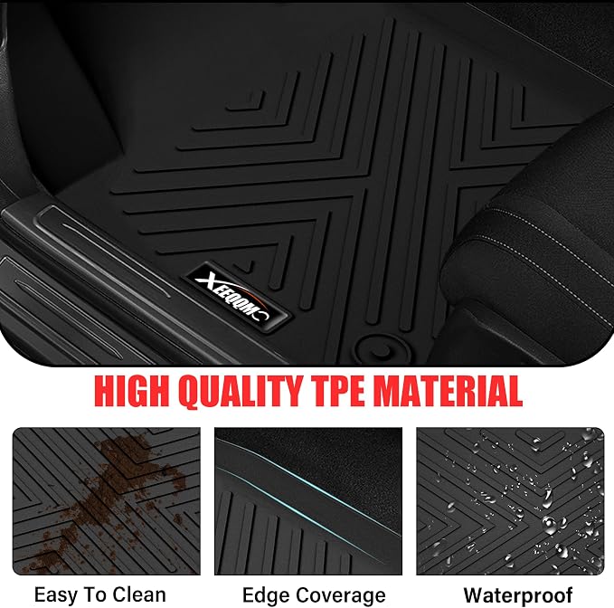 Floor Mats for 2022-2025 Jeep Wagoneer 8 Seats (Not for L) All Weather TPE with Trunk Mat All Weather TPE Protection 3 Rows Floor Liners Full Set with Cargo Liners for 2025 Jeep Wagoneer Accessories