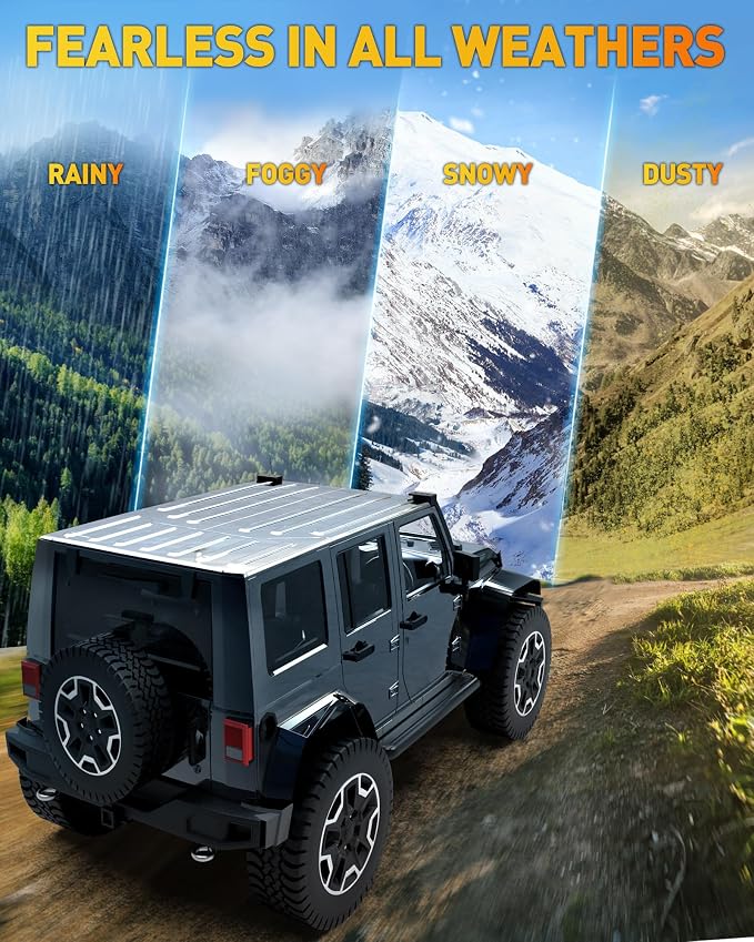 NAOEVO 7 Inch LED Light Bar, 720W 72,000LM Offroad Fog/Driving Lights LED Tractor Lights with Spot Flood Combo Beam, Waterproof LED Work Lights for Truck Boat ATV UTV, 6 Pcs (White)