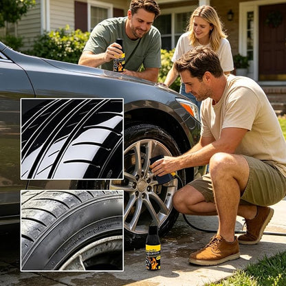 Tire Coating Liquid, Wheel Shining Formula, 100ml Bottle with Soft Sponge, Premium Protective Gloss, Restorative Solution with Blackening Effect, Vehicle Maintenance for New Look