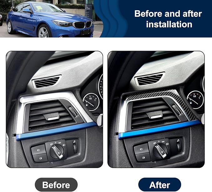 for BMW F30 Dashboard Panel Cover, ABS Carbon Fiber Style Car Center Console Interior Trim for 2013-2018 BMW 3 Series F30 F31 F32 F33 F34 F36 328i 320i 335i 330i 435i 420i 430i 440i 425i