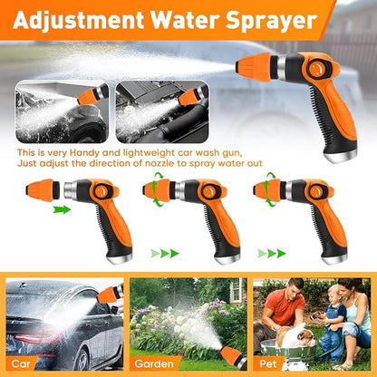 16 IN 1 Car Wash Foam Gun, Foam Cannon,Adjustable Hose Wash Sprayer with 2.5 to 6 Bars Foam Blaster,Wash Mitten &Towel,Suitable for Car Cleaning and Garden Use with 1/2” Quick Connector