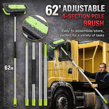 63PCS Car Wash Cleaning Kit,Car Wash Brush with Long Handle,Car Detailing Kit with Foam Gun,Car Cleaning Supplies,Handheld Vacuum, Car Detailing Kit (62PCS)