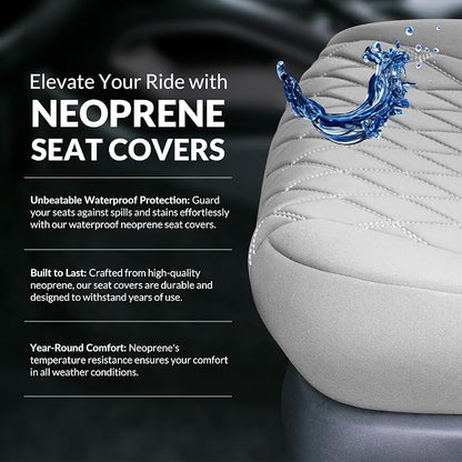 FH Group Custom Fit Car Seat Covers Specifically Made for 2022-2026 Nissan Frontier, Front Set Solid Gray Ultraflex Neoprene Waterproof Automotive Seat Covers for Pickup Truck, Nissan Accessories