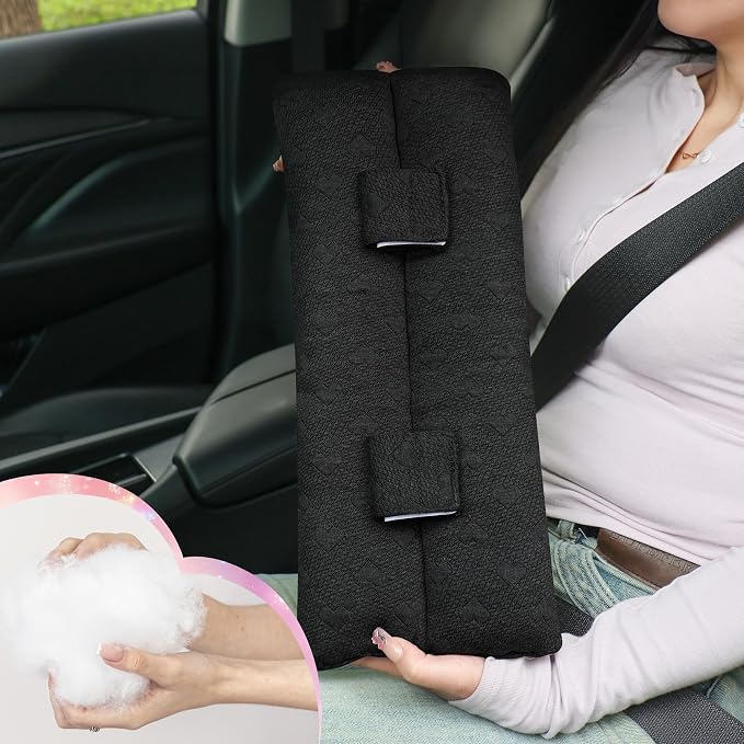 Seat Belt Pillow Post-Surgery – with Ice/Hot Pocket for C-Section, for Chest/Heart Travel