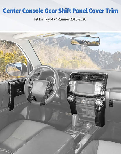 for 4Runner 2010-2019 Carbon Fiber Black Whole Set Interior Panel Cover Trim Kit, Center Console Gear Shift Dashboard Panel Cover Trim for Toyota 4runner Interior Accessories