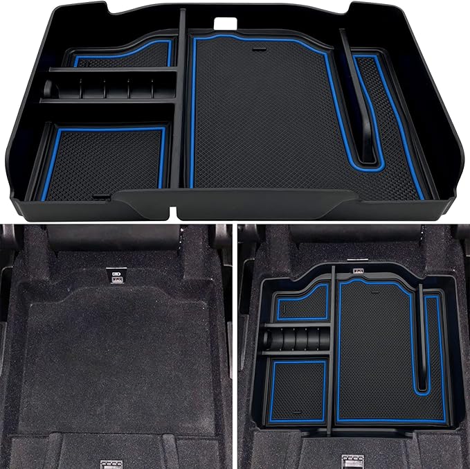 Center Console Organizer fit for Dodge RAM 1500 2500 3500 2026 2025 2024 2023 2022 2021-2019 Accessories Interior Storage Box Armrest Storage Tray (Blue) NOT FIT for 40/20/40 Split Bench Seat