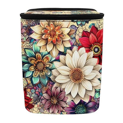 BIGCARJOB Hippie Lotus Car Trash Can Bin for Car Back Seat Leak Proof Car Trash Bag Hanging,Vehicle Trash Can for SUV Truck Van,Car Garbage Cans for Front Seat