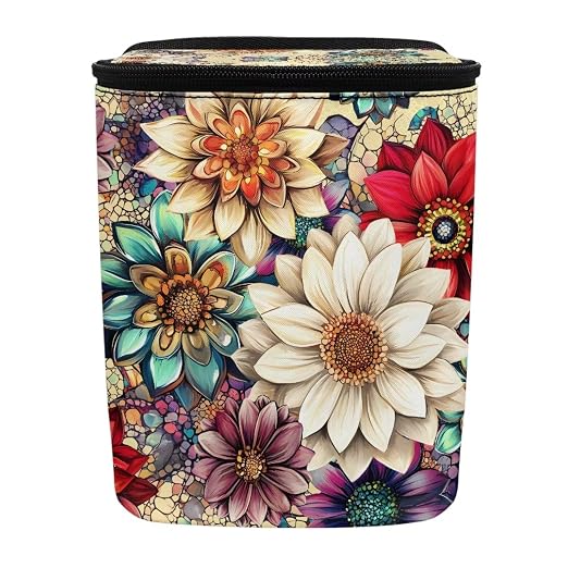 BIGCARJOB Hippie Lotus Car Trash Can Bin for Car Back Seat Leak Proof Car Trash Bag Hanging,Vehicle Trash Can for SUV Truck Van,Car Garbage Cans for Front Seat