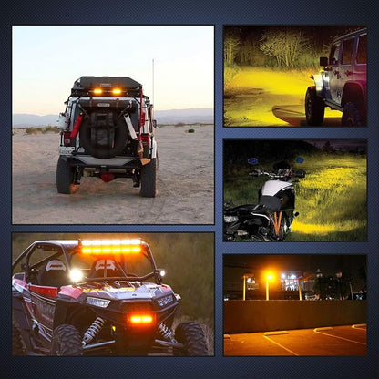Nilight LED Pods 2Pcs 6.5 Inch 120W Yellow Flood Spot Combo Triple Row Driving Lamp Roof Bumper Off Road LED Work Lights Bar for Van Camper Wagon Car Pickup Golf Cart ATV UTV SUV Truck Boat 4x4
