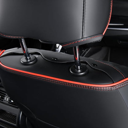 FLORICH Leather Seat Covers, Seat Covers Full Set, Car Seat Protectors 5 Seats, Automotive Seat Covers Fit for Most Cars Trucks SUV-Black&Red Line