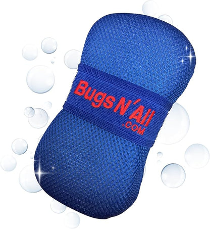Bugs N’ All Bug Sponge - Bug and Tar Remover for Car Exterior and Interior - Ultra Soft Mesh Car Wash Sponge for Scratch Free Scrubbing - 8.25 by 4.75 inch, 1 Pack