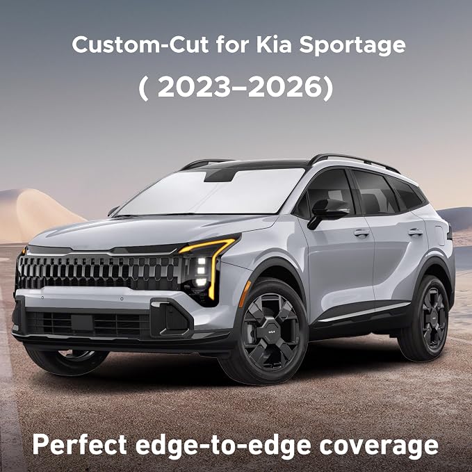 EcoNour Windshield Sunshade Compatible for Kia Sportage NQ5 2023-2024 2025 2026, Sun Visor for Front Windshield & Window Sun Shade Cover, UV Heat Blocker & Protector, Car Accessories
