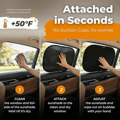 CARAMAZ Car Window Shade for Baby with Certified UV-Protection 2 Pack - 20"x12"