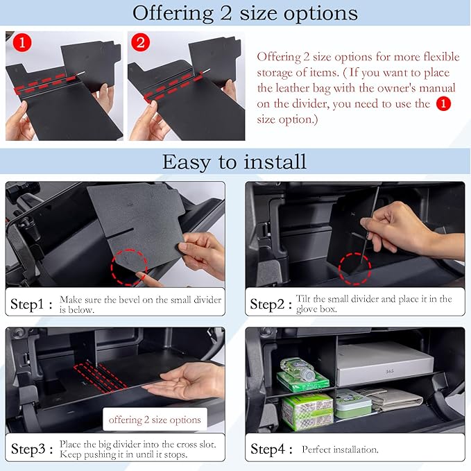 JDMCAR 2PCS Hidden Storage Box and Glove Box Organizer Compatible with 2025 2026 Toyota 4Runner Accessories