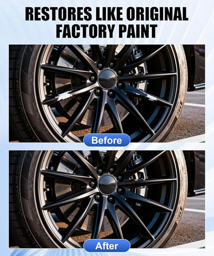 Amiss Full Matte Black Rim Repair Kit, Wheel Paint and Rim Paint Touch Up Pen for Curb Rash, Universal Alloy Wheel Scratch Repair for Scratches and Scuffs, Car Accessories (Full Matte Black)