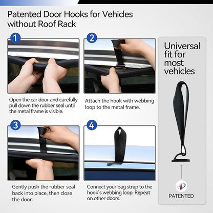 MARCHWAY Waterproof Car Roof Luggage Bag, Weatherproof Soft Shell Rooftop Cargo Carrier Bag for Vehicles with or Without Rack. 6 Door Hooks, Anti Slip Mat, Lock Included (21 Cubic Feet, Blue)