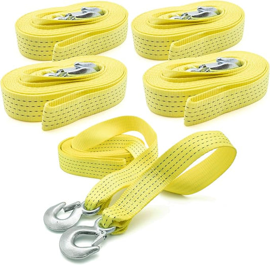 Emergency Zone Polyester 10,000 lb 2" x 20' Heavy Duty Tow Rope. 5 Pack