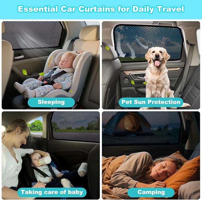 XCBYT CRV Window Shades for 2017-2022, 4PCS Side Window Sun Shades with Breathable Mesh, Magnetic Car Window Covers for Baby & Privacy, UV Protection & Heat Insulation