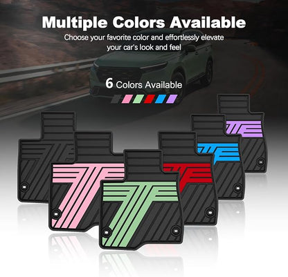 Floor Mats Fit for Honda CR-V 2026 2025 2024 2023 (Gasoline & Hybrid), All Weather Custom Fit Heavy Duty Anti-Slip Car Mats for CRV, 1st & 2nd Row Black & Green