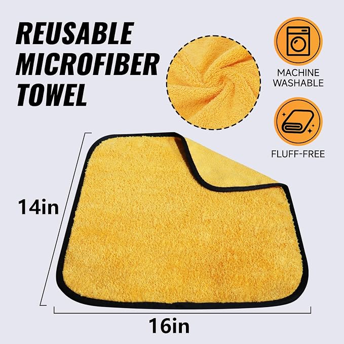 MRD's Home 3 Pack Microfiber Towels for Cars,16inch*14inch-420GSM Premium Microfiber Cleaning Cloth Car Drying Towel,Safe for Car Wash Scratch Free Strong Water Absorption